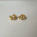 Gold Twist Trendy Unique Hoop Earrings