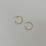 Gold Filled Studded Boho Chic Hoop Earrings